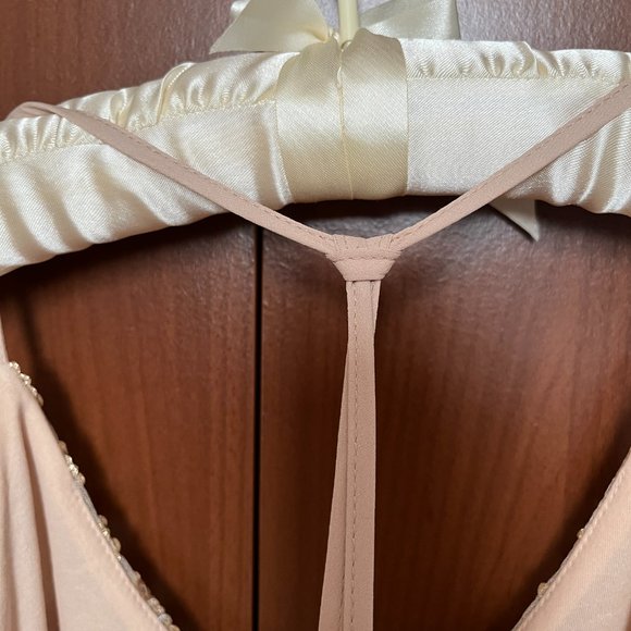 Gold Sequin Mini Dress T-strap Back, Size Small - Picture 4 of 9